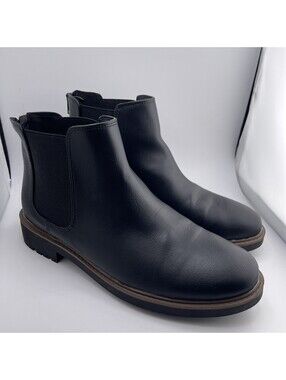 Esprit  Men's Quinton Black Chelsea Boots Back Zipper Casual Dress Mens Size 9.5